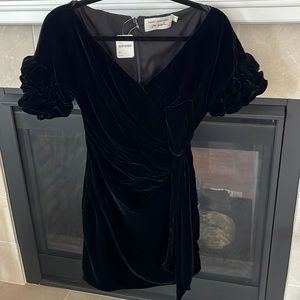 Fame and Partners and Free People black velvet mini dress
